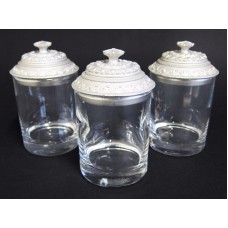 Set of 3 silver-tone CLAIRE BURKE covered glass VOTIVE candle HOLDERS   291739112430